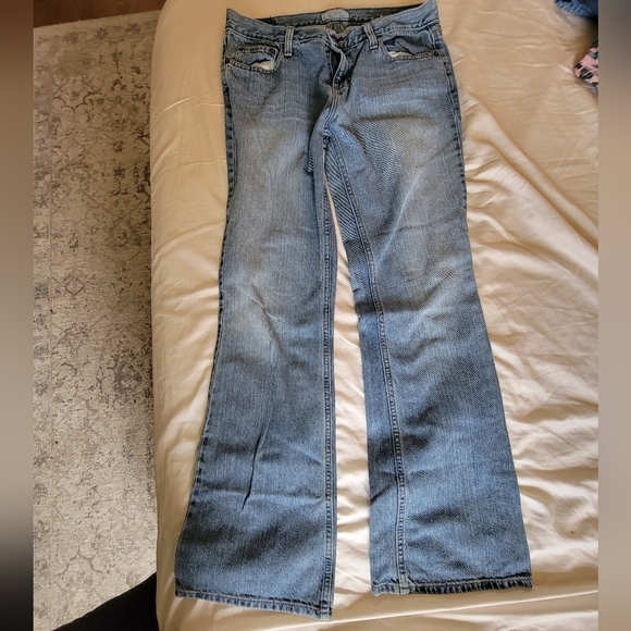 Women's American Eagle Light Wash Favorite Bootcut Jeans Size 10 Long - Picture 6 of 9